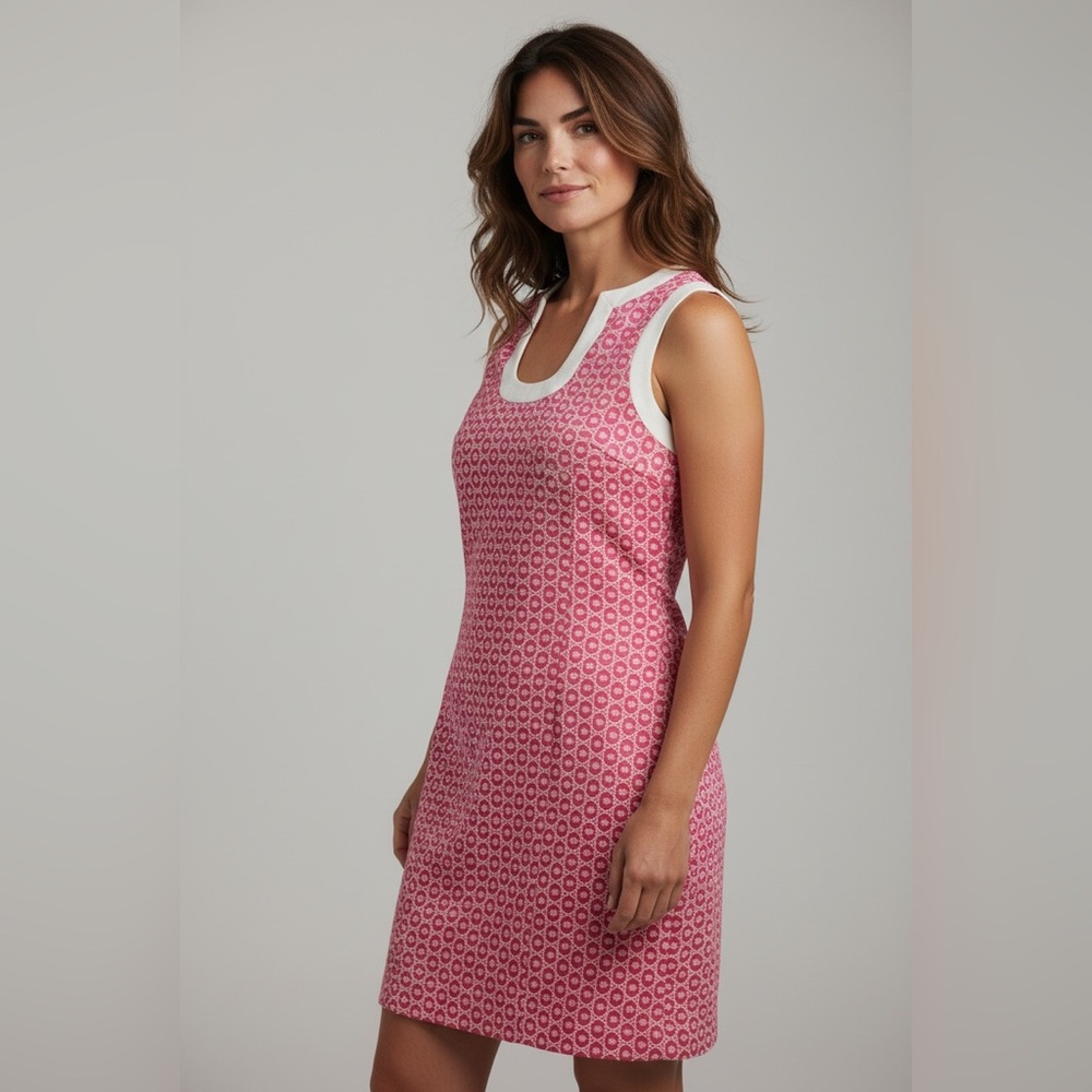 Merona Pink and Cream Patterned Dress size 10 New